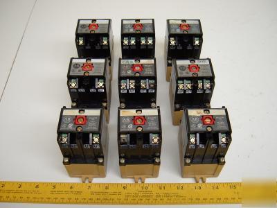 Lot of 9 allen bradley direct drive ac relay 700 series