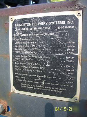 Princeton PB50 piggy back forklift '04 mdl best price 