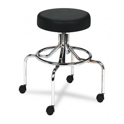 Stool w/high base height-adjustable 25-33H chrome/black