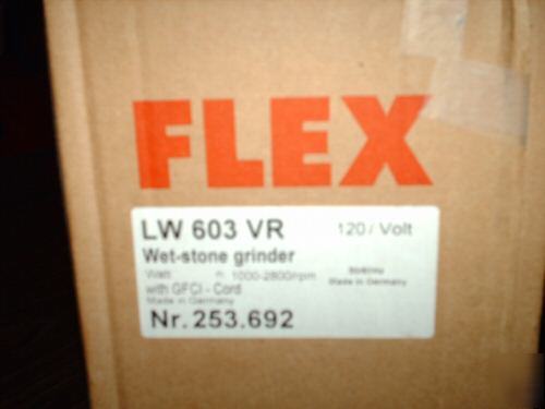 Flex v.s. wet type grinder no model LW603VR