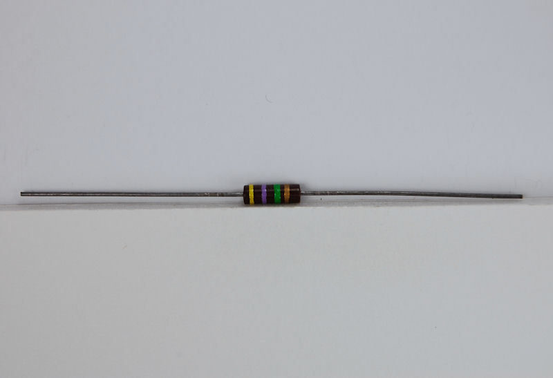 5) 4.7 meg ohm 1/2W carbon composition resistors 5% trw