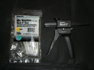 Devcon mark 5 epoxy gun w/mixing nozzles barely used 