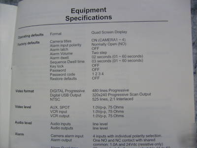 Color 4 camera quad digital observation system no res 