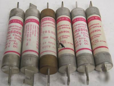 Gould shawmut tri-onic RK5 fuses 600V-80A TRS80R lot-6