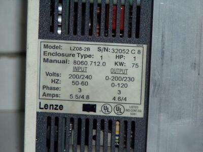 Lenze LZ08-2B ac inverter motor drive 100% working pull