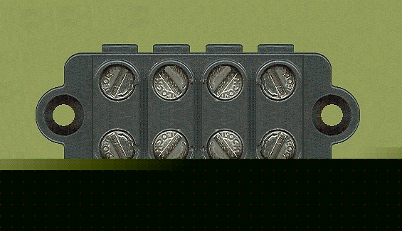 Lot (10) cam-block 4 pos 2-screw terminal blocks