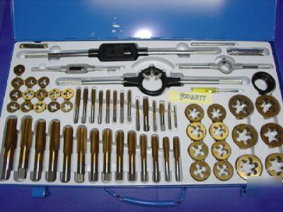 New 64 pc jumbo size metric tungsten tap & die set, 