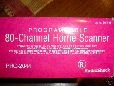 Pro 2044 radio shack -80 channel programmable scanner 