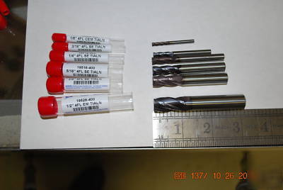 Carbide end mills 1/8,3/16,1/4,5/16,3/8,1/2