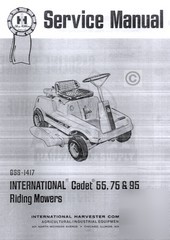 Cub cadet 55 75 85 special & 95 service shop manual ih