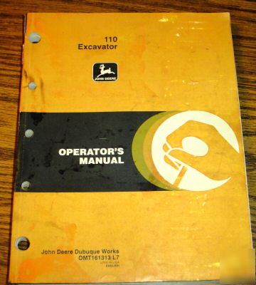 John deere 110 excavator operators manual jd