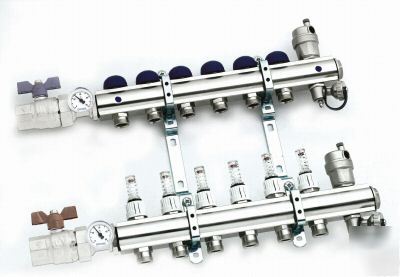 Underfloor heating 10 port under floor chrome manifold 