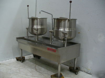 Used vulcan double steam kettle 2X10 gallon mdl dc-10