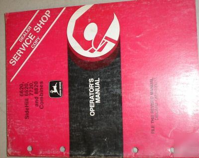 John deere 6620 7720 8820 combine operators manual