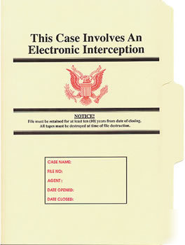 Electronic interception file folder