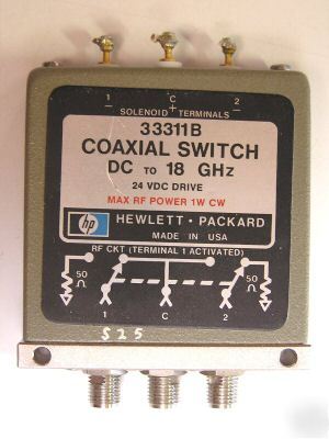 Hp 33311B spdt dc - 18 ghz coaxial switch 24V operation