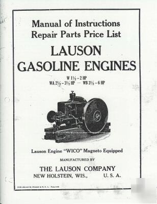 Lauson (delaval) gas hit & miss engine manual