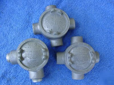 New (3) crouse hinds outlet box boxes 3/4