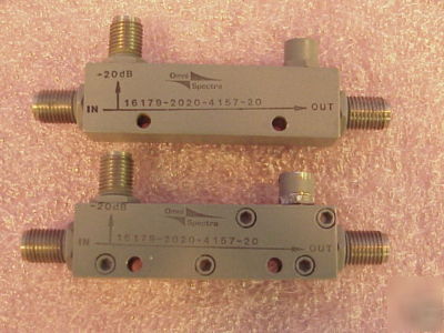 2 omni spectra 1-2 ghz directional coupler, 20 db, sma