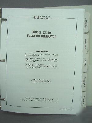 Hp 3314A function generator oper / install manual