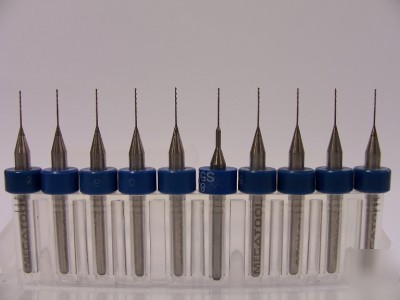 Ten solid carbide drill bits: #80 .0135