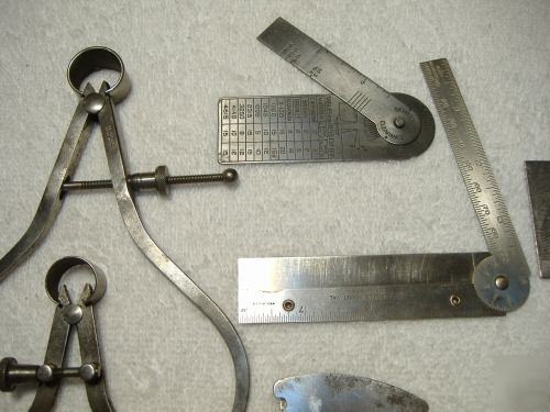 17 old machinist tools-calipers,gages,rules-lufkin-1931