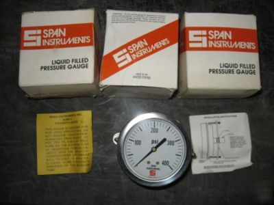 3- span instruments liquid filled pressure gauge 901070