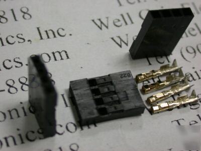 4 pin 2.54MM single in line female connector assembly