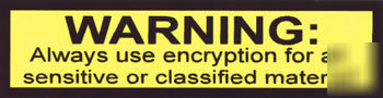 Always use encryption sticker