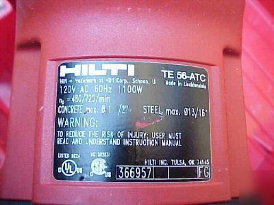 Hilti rotary combihammer drill/breaker TE56-atc, te-56