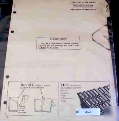 John deere TP26 26 fork lift forklift parts manual