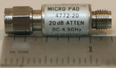 Narda 20 db sma attenuator dc-6 ghz model 4772-20
