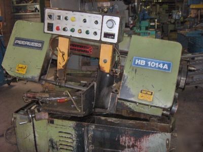 Peerless 10 x 14 automatic horizontal bandsaw