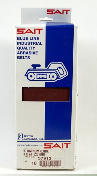 Sait 57913 closed coat aluminum oxide, grit belts, 10PK