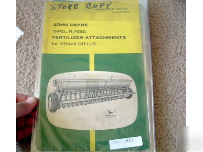 Vintage john deere grain drill fertilizer attach manual
