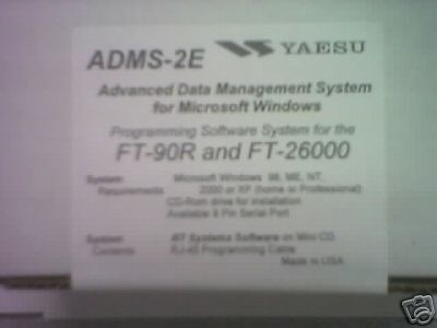 Yaesu adms-2E programig software/cable ft-90R ft-2600M 