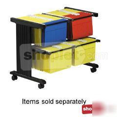 Muv dual width filing cart 3634X20X31 black