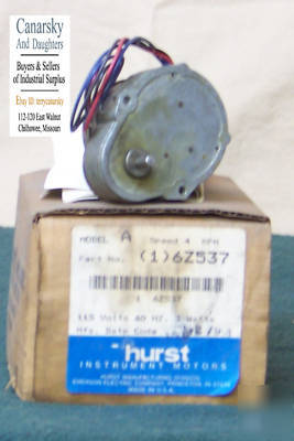 New 1 hurst 6Z537 4 rpm gearmotor 