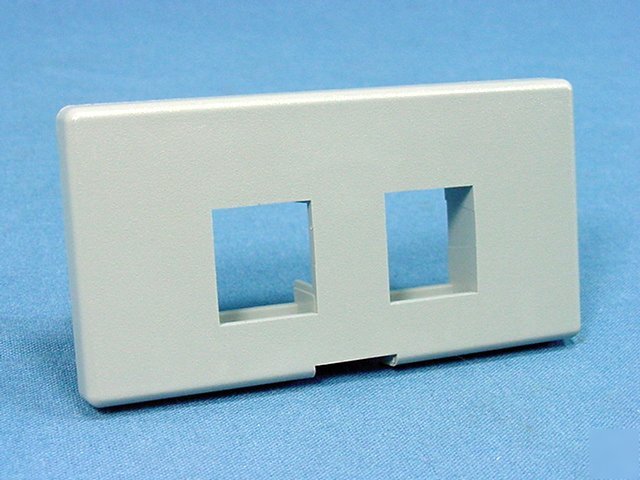 New 25 gray leviton quickport 2-port cubicle wallplates 