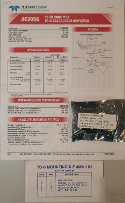 New cascadable amp 10-2000 mhz teledyne cougar AC2056K 