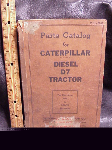 1943 cat caterpillar diesel D7 tractor parts manual