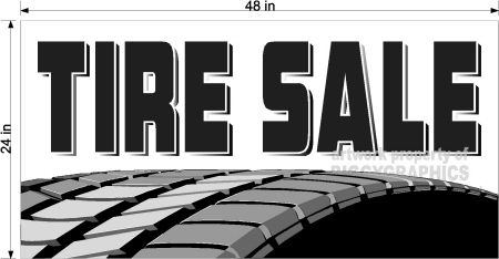 2' x 4' tire sale vinyl banner big sign