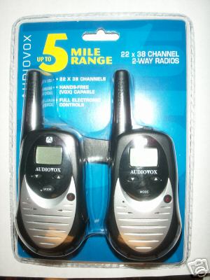 Audiovox GMRS122-2 5 mile range 22X38 2 way radio