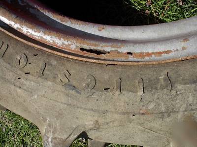 Farmall cub ~ rear tires & rims w/ dishes 8.3 x 24