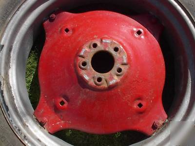 Farmall cub ~ rear tires & rims w/ dishes 8.3 x 24