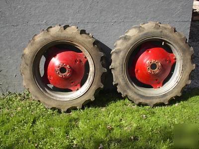 Farmall cub ~ rear tires & rims w/ dishes 8.3 x 24