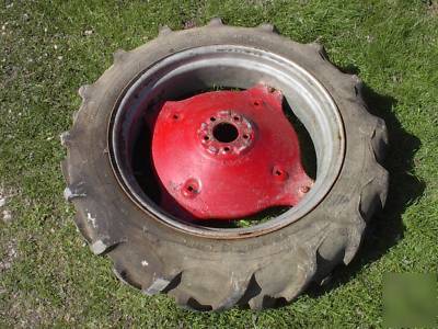 Farmall cub ~ rear tires & rims w/ dishes 8.3 x 24