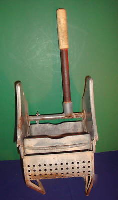 Vintage steel oval mop bucket wringer by geerpress co.