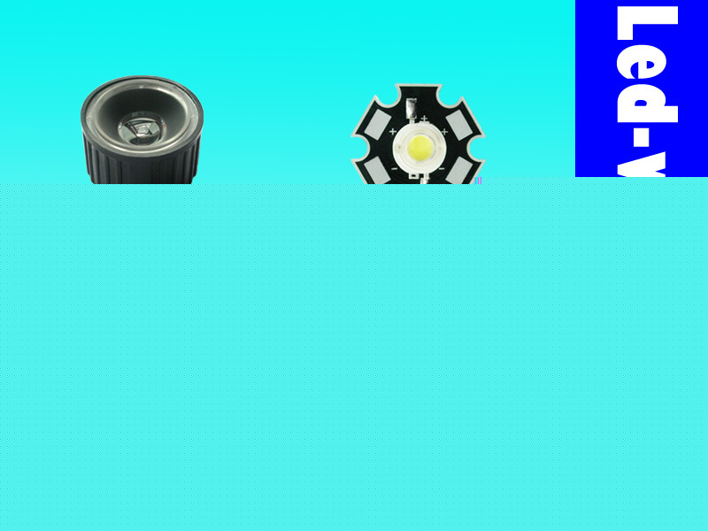 1 set of 5W high power led + driver + lens + heat sink