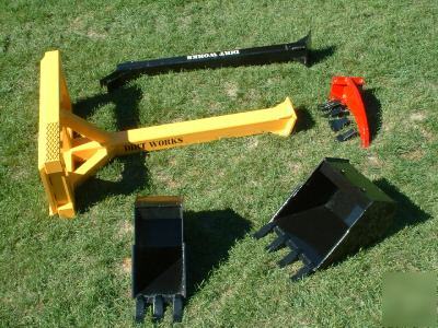 Dirt works multi-digger bobcat skid steer attachment